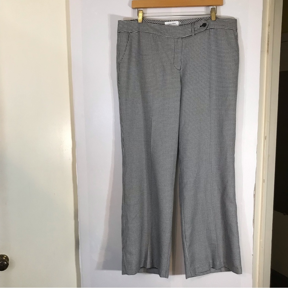Calvin Klein Women’s Petite Classic Fit Straight Leg Houndstooth Dress Pants